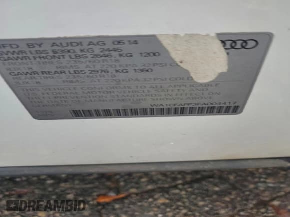 ✅ 2015 Audi Q5 Premium • VIN: WA1CFAFP3FA004417 • Lot: 95475855. Wystawiony na Copart z przebiegiem 127 470 mil. Bezpłatny archiwum sprzedaży aukcyjnych z USA i szczegółowy raport historii pojazdu na DreamBid. Zdjęcie 13.