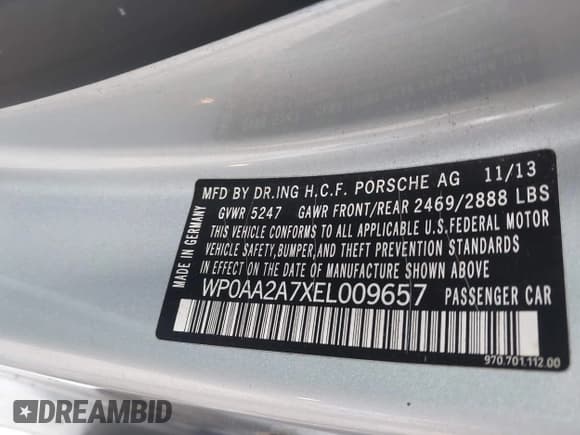 ✅ 2014 Porsche Panamera • VIN: WP0AA2A7XEL009657 • Лот: 43174657. Опубликован ранее на IAAI с пробегом 76 964 миль. Бесплатный доступ к архиву аукционных продаж из США и подробный отчёт об истории автомобиля на DreamBid. Изображение 9.