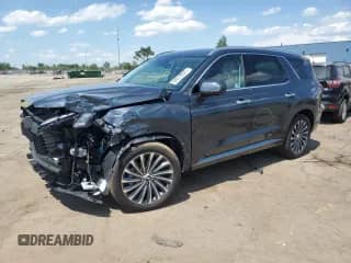 2025 Hyundai Palisade Calligraphy with VIN KM8R7DGE6SU847222, listed as a Copart auction lot 64018925 with 10,447 mi miles and Salvage title. Bid and sale history available at DreamBid. Image 1.