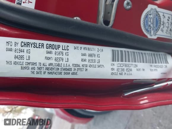 ✅ 2014 Dodge Dart SXT • VIN: 1C3CDFBB3ED771284 • Lot: 43664240. Listed on IAAI with 155,369 mi. Free auction sales archive from the USA and detailed vehicle history report at DreamBid. Image 9.