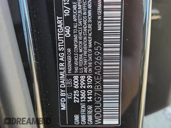 ✅ 2014 Mercedes-Benz S 63 AMG • VIN: WDDUG7JBXEA026957 • Лот: 91197555. Опубликован ранее на Copart с пробегом 57 962 миль. Бесплатный доступ к архиву аукционных продаж из США и подробный отчёт об истории автомобиля на DreamBid. Изображение 12.