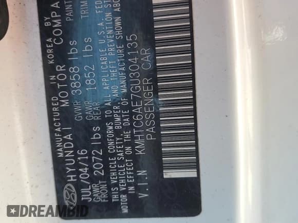 ✅ 2016 Hyundai Veloster Turbo • VIN: KMHTC6AE7GU304135 • Лот: 80645175. Опубликован ранее на Copart с пробегом 85 545 миль. Бесплатный доступ к архиву аукционных продаж из США и подробный отчёт об истории автомобиля на DreamBid. Изображение 12.