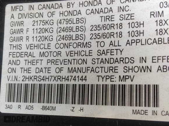 ✅ 2024 Honda CR-V EX-L • VIN: 2HKRS4H7XRH474144 • Lot: 43417098. Listed on IAAI with 16,077 mi. Free auction sales archive from the USA and detailed vehicle history report at DreamBid. Image 9.