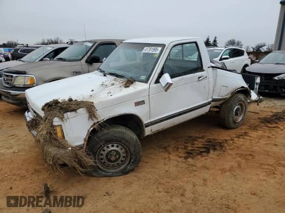 1988 Chevrolet S-10 EL X81 с VIN 1GCCT14Z7J2203833, выставлен на аукционе Copart как лот 41781995 с пробегом 122 578 миль миль и Списание • Salvage title. История ставок и продаж доступна на DreamBid. Изображение 1.