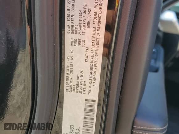 2022 Jeep Grand Cherokee Limited с VIN 1C4RJHBG3N8518433, выставлен на аукционе Copart как лот 87488025 с пробегом 104 094 миль миль и Чистый • Clean title. История ставок и продаж доступна на DreamBid. Изображение 13.