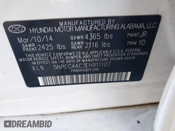 ✅ 2014 Hyundai Sonata SE • VIN: 5NPEC4AC3EH911107 • Lot: 43621086. Wystawiony na IAAI z przebiegiem 140 404 mil. Bezpłatny archiwum sprzedaży aukcyjnych z USA i szczegółowy raport historii pojazdu na DreamBid. Zdjęcie 9.