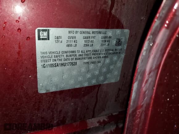 ✅ 2017 Chevrolet Impala LT • VIN: 1G1105SA1HU177628 • Lot: 90411115. Wystawiony na Copart z przebiegiem 232 670 mil. Bezpłatny archiwum sprzedaży aukcyjnych z USA i szczegółowy raport historii pojazdu na DreamBid. Zdjęcie 12.