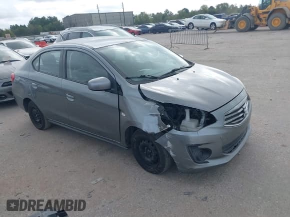✅ 2019 Mitsubishi Mirage ES • VIN: ML32F3FJ1KHF17066 • Lot: 43712169. Listed on IAAI with 97,726 mi. Free auction sales archive from the USA and detailed vehicle history report at DreamBid. Image 1.