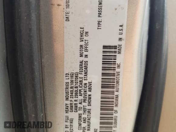 ✅ 2004 Subaru Legacy Outback L.L. Bean • VIN: 4S3BH806847621262 • Лот: 67368015. Опубликован ранее на Copart с пробегом 292 658 миль. Бесплатный доступ к архиву аукционных продаж из США и подробный отчёт об истории автомобиля на DreamBid. Изображение 12.