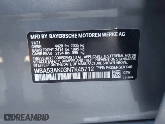 ✅ 2022 BMW 2 Series 228i • VIN: WBA53AK03N7K45712 • Лот: 43074211. Опубликован ранее на IAAI с пробегом 22 973 миль. Бесплатный доступ к архиву аукционных продаж из США и подробный отчёт об истории автомобиля на DreamBid. Изображение 9.