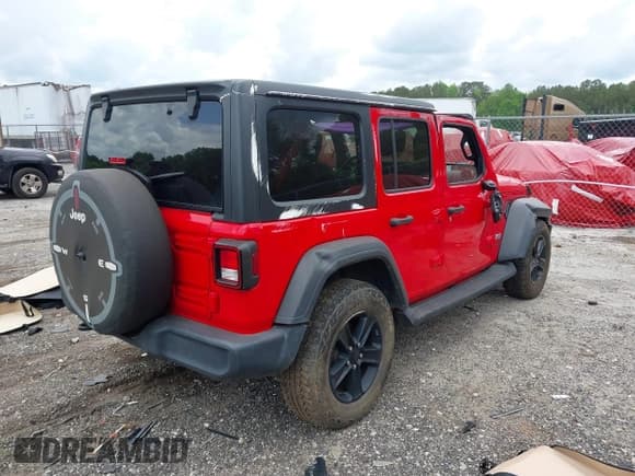 ✅ 2021 Jeep Wrangler Unlimited Sport S • VIN: 1C4HJXDN1MW544637 • Lot: 42086233. Listed on IAAI with 78,536 mi. Free auction sales archive from the USA and detailed vehicle history report at DreamBid. Image 4.