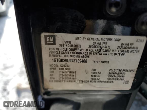 ✅ 2004 GMC Sierra 2500 SLE • VIN: 1GTGK29U24Z109460 • Лот: 88881825. Опубликован ранее на Copart с пробегом 153 095 миль. Бесплатный доступ к архиву аукционных продаж из США и подробный отчёт об истории автомобиля на DreamBid. Изображение 12.