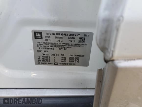 ✅ 2014 Buick Encore Leather • VIN: KL4CJCSB2EB750676 • Lot: 71672595. Wystawiony na Copart z przebiegiem Nie podano. Bezpłatny archiwum sprzedaży aukcyjnych z USA i szczegółowy raport historii pojazdu na DreamBid. Zdjęcie 13.