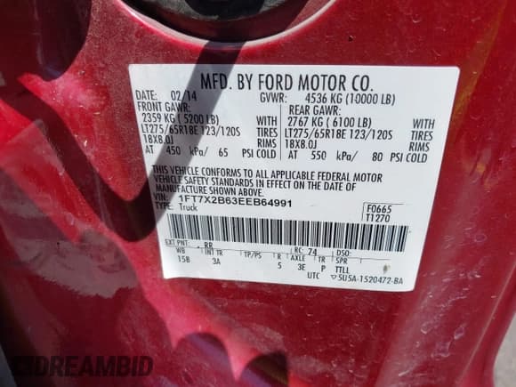 ✅ 2014 Ford F-250 XL • VIN: 1FT7X2B63EEB64991 • Lot: 42803305. Listed on IAAI with Not provided. Free auction sales archive from the USA and detailed vehicle history report at DreamBid. Image 9.