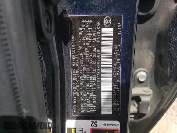 2021 Toyota Camry Hybrid SE z VIN 4T1S31AK8MU025020, wystawiony jako Copart lot #71857245 z przebiegiem 344 647 mil mil oraz Szkoda całkowita • Salvage title. Historia ofert i sprzedaży dostępna na DreamBid. Obrazek 13.