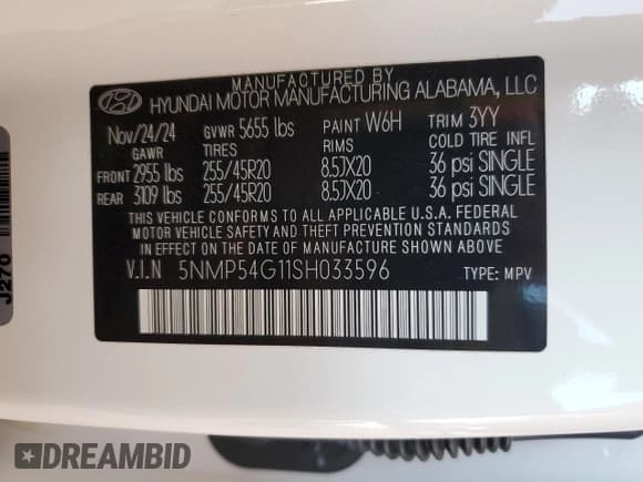 ✅ 2025 Hyundai Santa Fe Calligraphy • VIN: 5NMP54G11SH033596 • Lot: 92098125. Listed on Copart with 6,219 mi. Free auction sales archive from the USA and detailed vehicle history report at DreamBid. Image 14.