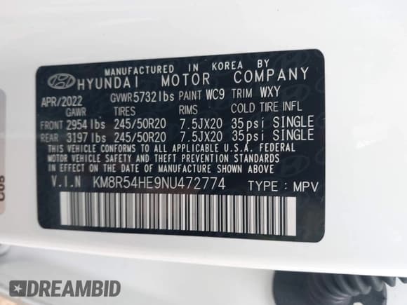 ✅ 2022 Hyundai Palisade Limited • VIN: KM8R54HE9NU472774 • Лот: 41218330. Опубликован ранее на IAAI с пробегом 57 260 миль. Бесплатный доступ к архиву аукционных продаж из США и подробный отчёт об истории автомобиля на DreamBid. Изображение 9.