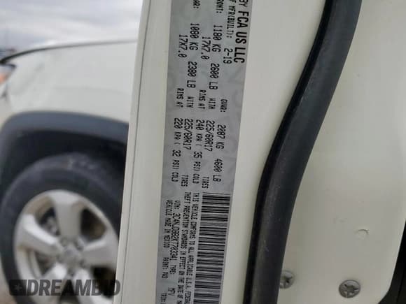 ✅ 2019 Jeep Compass Latitude • VIN: 3C4NJDBB2KT703341 • Lot: 55974345. Listed on Copart with 54,822 mi. Free auction sales archive from the USA and detailed vehicle history report at DreamBid. Image 12.