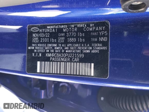 ✅ 2023 Hyundai Venue SEL • VIN: KMHRC8A30PU221599 • Lot: 55040855. Listed on Copart with 10,753 mi. Free auction sales archive from the USA and detailed vehicle history report at DreamBid. Image 13.