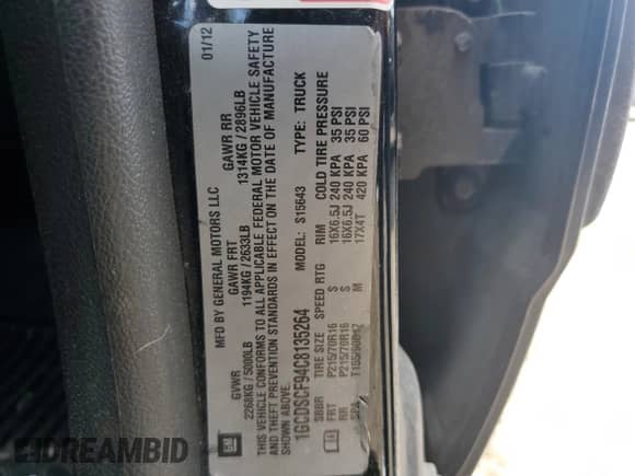 2012 Chevrolet Colorado 1LT z VIN 1GCDSCF94C8135264, wystawiony jako Copart lot #56213015 z przebiegiem 165 546 mil mil oraz Czysty tytuł • Clean title. Historia ofert i sprzedaży dostępna na DreamBid. Obrazek 12.