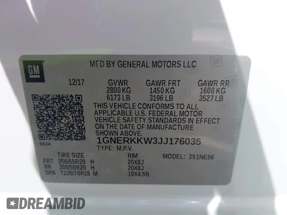 ✅ 2018 Chevrolet Traverse Premier • VIN: 1GNERKKW3JJ176035 • Lot: 43297518. Wystawiony na IAAI z przebiegiem 69 630 mil. Bezpłatny archiwum sprzedaży aukcyjnych z USA i szczegółowy raport historii pojazdu na DreamBid. Zdjęcie 9.