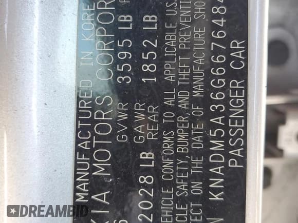 ✅ 2016 Kia Rio LX • VIN: KNADM5A36G6676484 • Lot: 84558245. Listed on Copart with 264,267 mi. Free auction sales archive from the USA and detailed vehicle history report at DreamBid. Image 12.