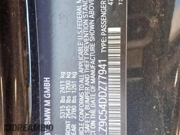 ✅ 2013 BMW M6 • VIN: WBSLZ9C54DDZ77941 • Lot: 86301075. Listed on Copart with 137,507 mi. Free auction sales archive from the USA and detailed vehicle history report at DreamBid. Image 12.