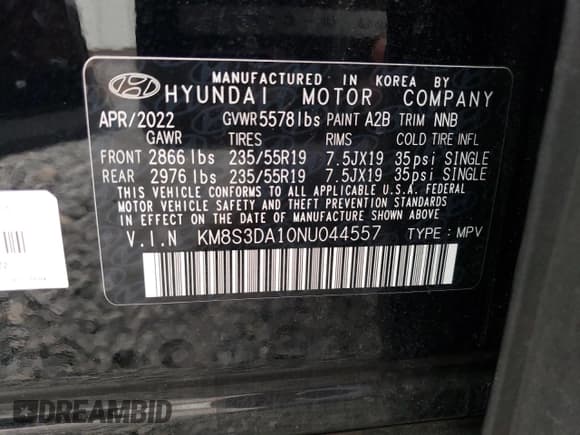 ✅ 2022 Hyundai Santa Fe SEL Premium • VIN: KM8S3DA10NU044557 • Lot: 75543603. Wystawiony na Copart z przebiegiem 29 541 mil. Bezpłatny archiwum sprzedaży aukcyjnych z USA i szczegółowy raport historii pojazdu na DreamBid. Zdjęcie 15.