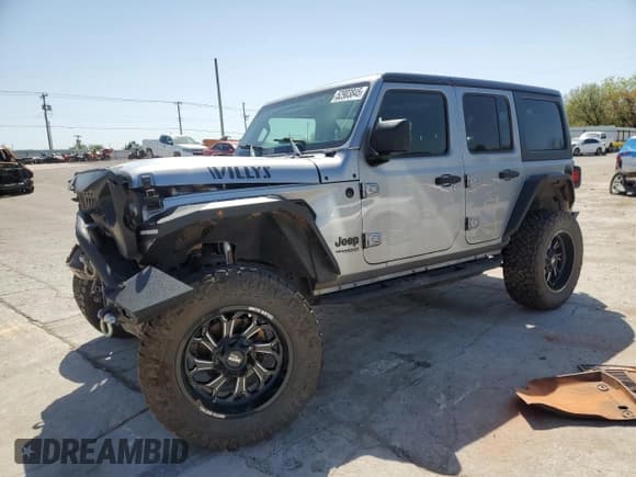 ✅ 2021 Jeep Wrangler Unlimited Willys • VIN: 1C4HJXDN6MW590786 • Лот: 52903845. Опубликован ранее на Copart с пробегом Не указан. Бесплатный доступ к архиву аукционных продаж из США и подробный отчёт об истории автомобиля на DreamBid. Изображение 1.