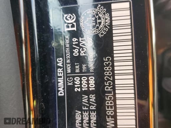 ✅ 2020 Mercedes-Benz C 300 • VIN: WDDWF8EB5LR528835 • Lot: 89690305. Wystawiony na Copart z przebiegiem 37 803 mil. Bezpłatny archiwum sprzedaży aukcyjnych z USA i szczegółowy raport historii pojazdu na DreamBid. Zdjęcie 12.