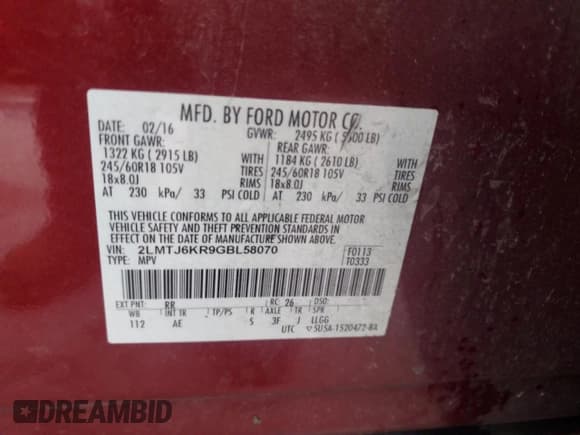 ✅ 2016 Lincoln MKX Select • VIN: 2LMTJ6KR9GBL58070 • Лот: 71679235. Опубликован ранее на Copart с пробегом 51 479 миль. Бесплатный доступ к архиву аукционных продаж из США и подробный отчёт об истории автомобиля на DreamBid. Изображение 14.