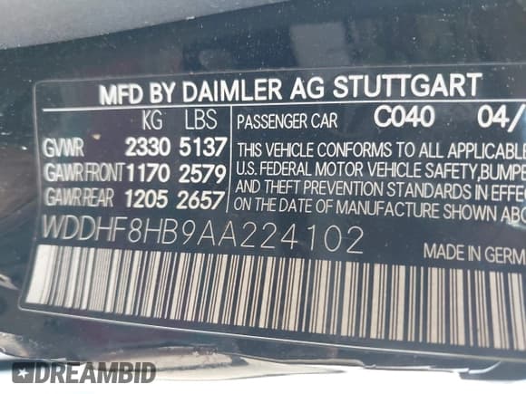 ✅ 2010 Mercedes-Benz E 350 Luxury • VIN: WDDHF8HB9AA224102 • Lot: 42858426. Listed on IAAI with 97,107 mi. Free auction sales archive from the USA and detailed vehicle history report at DreamBid. Image 9.