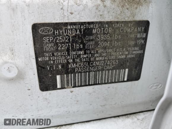 ✅ 2022 Hyundai Ioniq Blue • VIN: KMHC65LC4NU274263 • Lot: 49618995. Wystawiony na Copart z przebiegiem 31 071 mil. Bezpłatny archiwum sprzedaży aukcyjnych z USA i szczegółowy raport historii pojazdu na DreamBid. Zdjęcie 12.