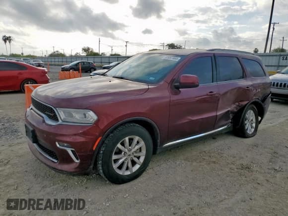 ✅ 2021 Dodge Durango SXT • VIN: 1C4RDHAG1MC846602 • Lot: 93957465. Listed on Copart with 59,869 mi. Free auction sales archive from the USA and detailed vehicle history report at DreamBid. Image 1.