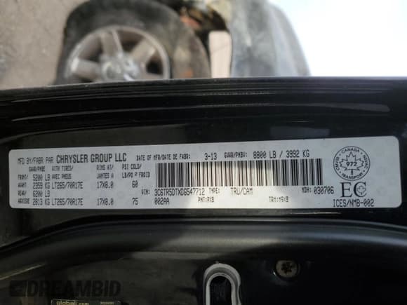 ✅ 2013 Ram 2500 SLT • VIN: 3C6TR5DTXDG547712 • Лот: 43909505. Опубликован ранее на Copart с пробегом Не указан. Бесплатный доступ к архиву аукционных продаж из США и подробный отчёт об истории автомобиля на DreamBid. Изображение 13.