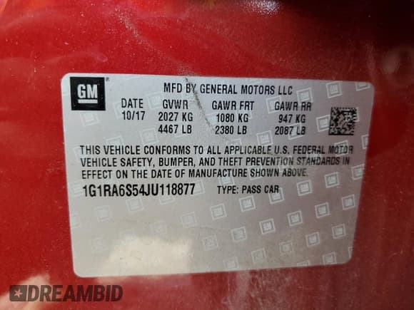 ✅ 2018 Chevrolet Volt LT • VIN: 1G1RA6S54JU118877 • Lot: 51192764. Wystawiony na Copart z przebiegiem 71 156 mil. Bezpłatny archiwum sprzedaży aukcyjnych z USA i szczegółowy raport historii pojazdu na DreamBid. Zdjęcie 14.