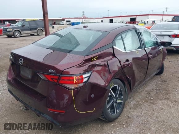 ✅ 2024 Nissan Sentra SV • VIN: 3N1AB8CV9RY221946 • Lot: 42475948. Listed on IAAI with 37,353 mi. Free auction sales archive from the USA and detailed vehicle history report at DreamBid. Image 4.