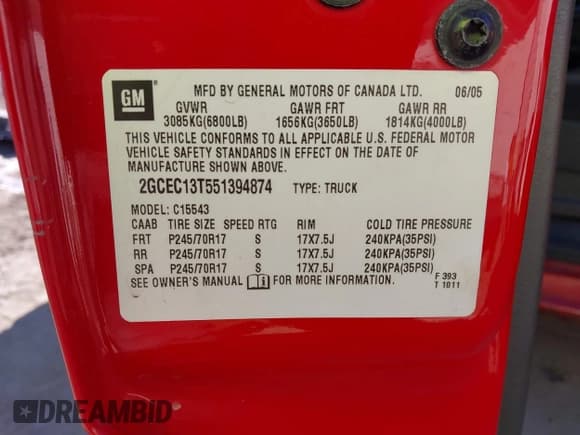 ✅ 2005 Chevrolet Silverado 1500 LT • VIN: 2GCEC13T551394874 • Лот: 43675523. Опубликован ранее на IAAI с пробегом 251 276 миль. Бесплатный доступ к архиву аукционных продаж из США и подробный отчёт об истории автомобиля на DreamBid. Изображение 9.