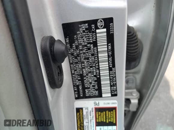 2014 Toyota Camry L with VIN 4T4BF1FK7ER432866, listed as a Copart auction lot 67890475 with Not provided miles and Salvage title. Bid and sale history available at DreamBid. Image 12.