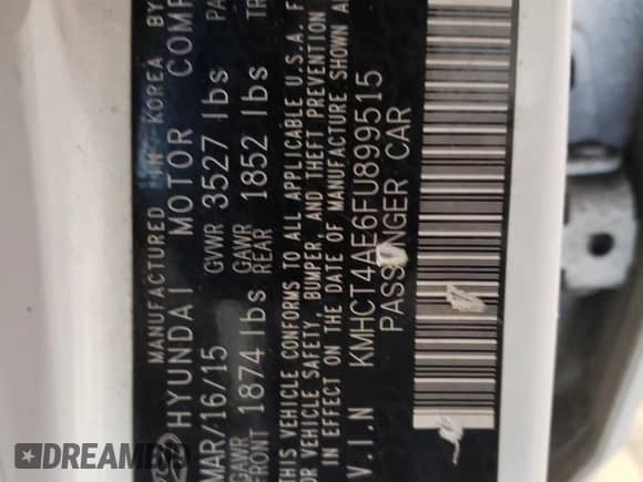 ✅ 2015 Hyundai Accent GLS • VIN: KMHCT4AE6FU899515 • Lot: 67146893. Listed on Copart with 108,291 mi miles. Access the free auction sales archive from the USA and view a detailed vehicle history report at DreamBid. Image 12.