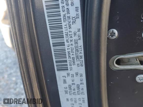 2019 Ram 1500 Tradesman with VIN 1C6RR7FG6KS519031, listed as a Copart auction lot 82232345 with 147,316 mi miles and Salvage title. Bid and sale history available at DreamBid. Image 12.