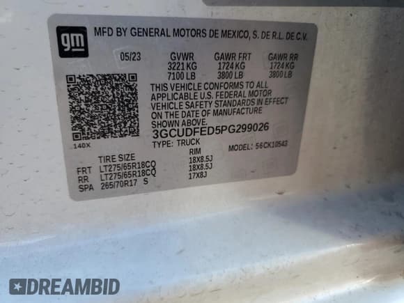 ✅ 2023 Chevrolet Silverado 1500 LT Trail Boss • VIN: 3GCUDFED5PG299026 • Lot: 65463405. Wystawiony na Copart z przebiegiem 35 937 mil. Bezpłatny archiwum sprzedaży aukcyjnych z USA i szczegółowy raport historii pojazdu na DreamBid. Zdjęcie 13.