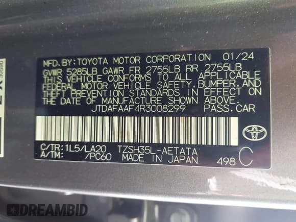 ✅ 2024 Toyota Crown Platinum • VIN: JTDAFAAF4R3008299 • Lot: 43574315. Wystawiony na IAAI z przebiegiem 5 448 mil. Bezpłatny archiwum sprzedaży aukcyjnych z USA i szczegółowy raport historii pojazdu na DreamBid. Zdjęcie 9.