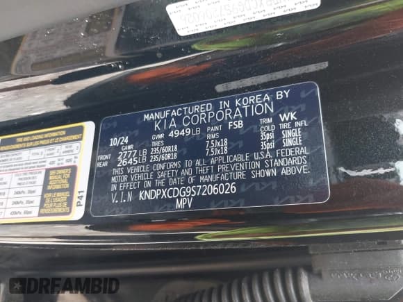 ✅ 2025 Kia Sportage SX-Prestige • VIN: KNDPXCDG9S7206026 • Лот: 42591374. Опубликован ранее на IAAI с пробегом 7 299 миль. Бесплатный доступ к архиву аукционных продаж из США и подробный отчёт об истории автомобиля на DreamBid. Изображение 9.