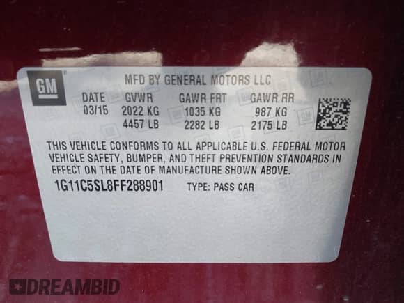 ✅ 2015 Chevrolet Malibu LT • VIN: 1G11C5SL8FF288901 • Lot: 43493131. Wystawiony na IAAI z przebiegiem 59 599 mil mil. Skorzystaj z bezpłatnego archiwum sprzedaży aukcyjnych z USA i zobacz szczegółowy raport historii pojazdu na DreamBid. Zdjęcie 9.