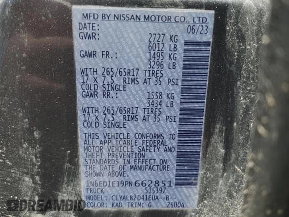 ✅ 2023 Nissan Frontier SV • VIN: 1N6ED1EJ9PN662851 • Lot: 52243205. Wystawiony na Copart z przebiegiem 48 708 mil. Bezpłatny archiwum sprzedaży aukcyjnych z USA i szczegółowy raport historii pojazdu na DreamBid. Zdjęcie 14.