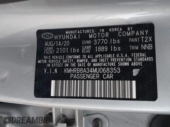 ✅ 2021 Hyundai Venue SE • VIN: KMHRB8A34MU068353 • Лот: 41135995. Опубликован ранее на IAAI с пробегом 73 086 миль. Бесплатный доступ к архиву аукционных продаж из США и подробный отчёт об истории автомобиля на DreamBid. Изображение 9.