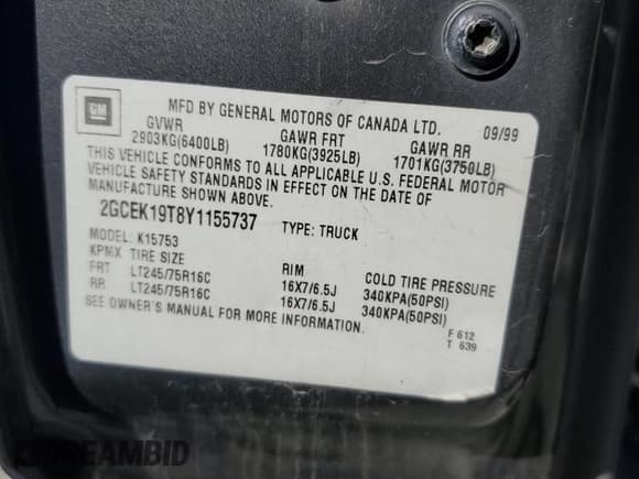 ✅ 2000 Chevrolet Silverado 1500 LS • VIN: 2GCEK19T8Y1155737 • Лот: 89473455. Опубликован ранее на Copart с пробегом 199 835 миль. Бесплатный доступ к архиву аукционных продаж из США и подробный отчёт об истории автомобиля на DreamBid. Изображение 12.