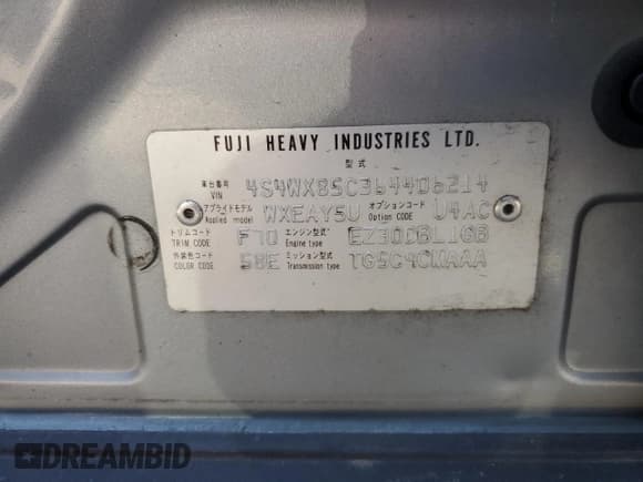 ✅ 2006 Subaru Tribeca 7-Pass • VIN: 4S4WX85C364406214 • Лот: 63304865. Опубликован ранее на Copart с пробегом 165 802 миль. Бесплатный доступ к архиву аукционных продаж из США и подробный отчёт об истории автомобиля на DreamBid. Изображение 13.