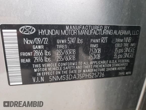 ✅ 2023 Hyundai Santa Fe SEL • VIN: 5NMS3DAJ5PH525726 • Lot: 37035614. Wystawiony na Copart z przebiegiem 28 311 mil. Bezpłatny archiwum sprzedaży aukcyjnych z USA i szczegółowy raport historii pojazdu na DreamBid. Zdjęcie 13.